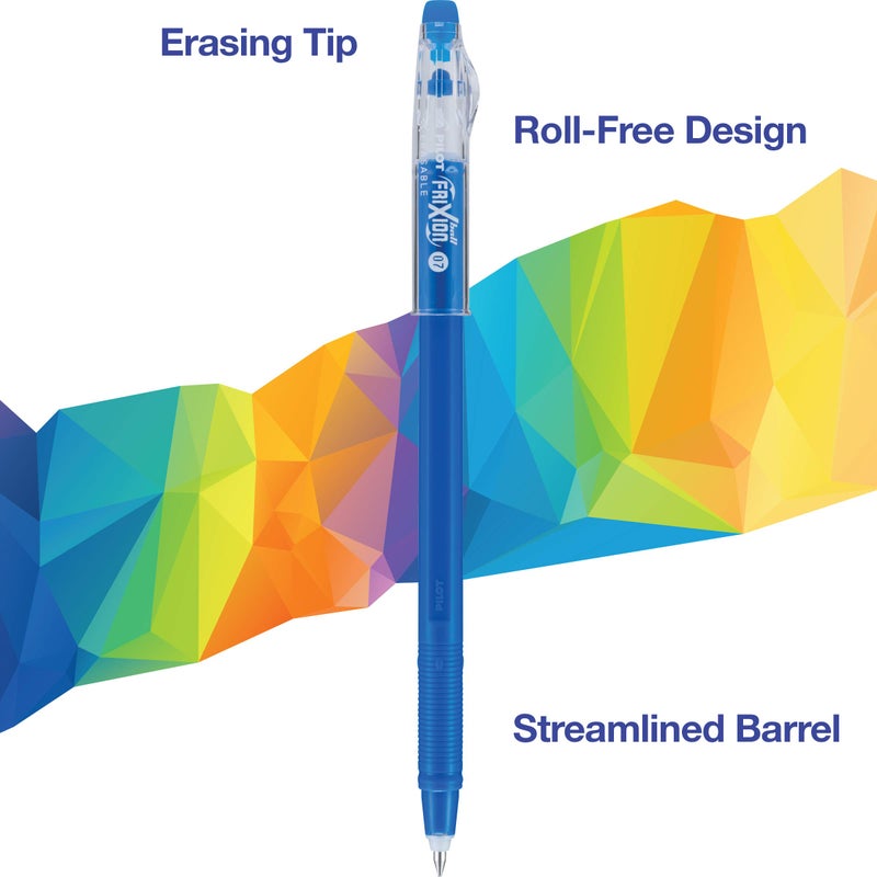 Pilot FriXion ColorSticks Erasable Gel Ink Pens, Fine Point 0.7 mm, Blue, Pack of 12, Erasable Pens - Ideal for School, Journaling, & Office Writing - Image 2